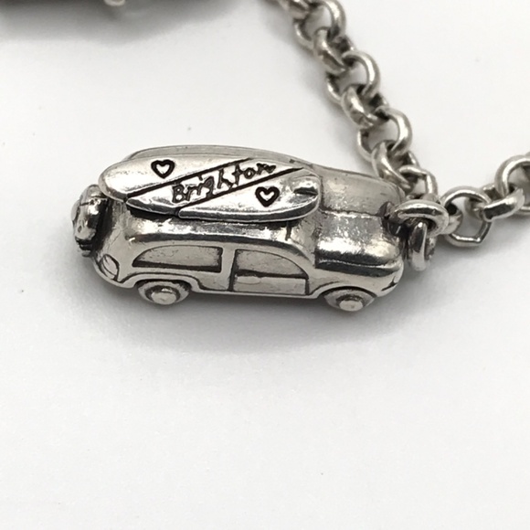 Brighton Charm Chain Bracelet Beach Vacation Silver Plate Tropical Fun Surf - Picture 4 of 13